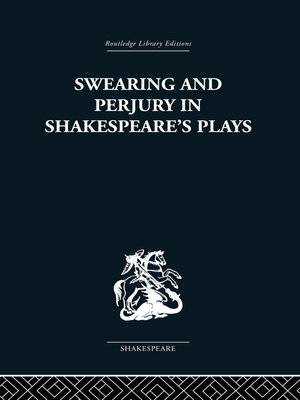 cover image of Swearing and Perjury in Shakespeare's Plays